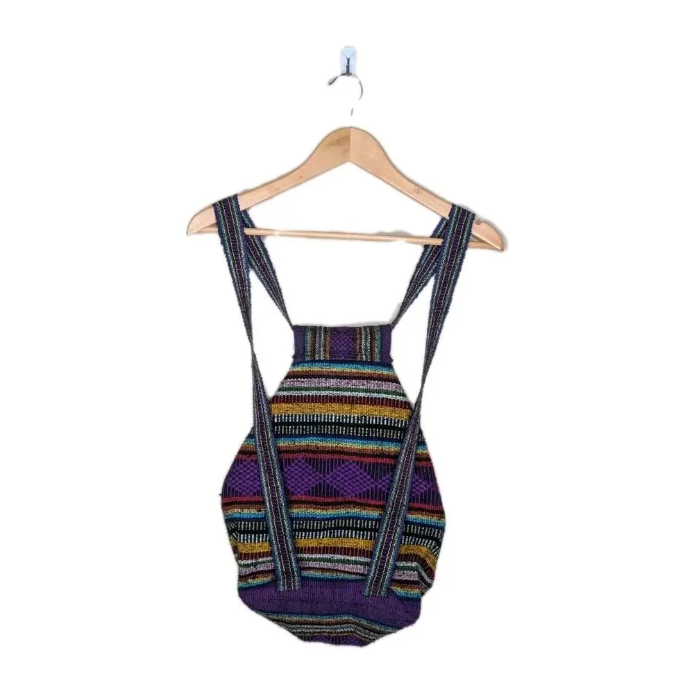 Artesanias Lillo Pinzom Woven Vibrant Multi Color Backpack